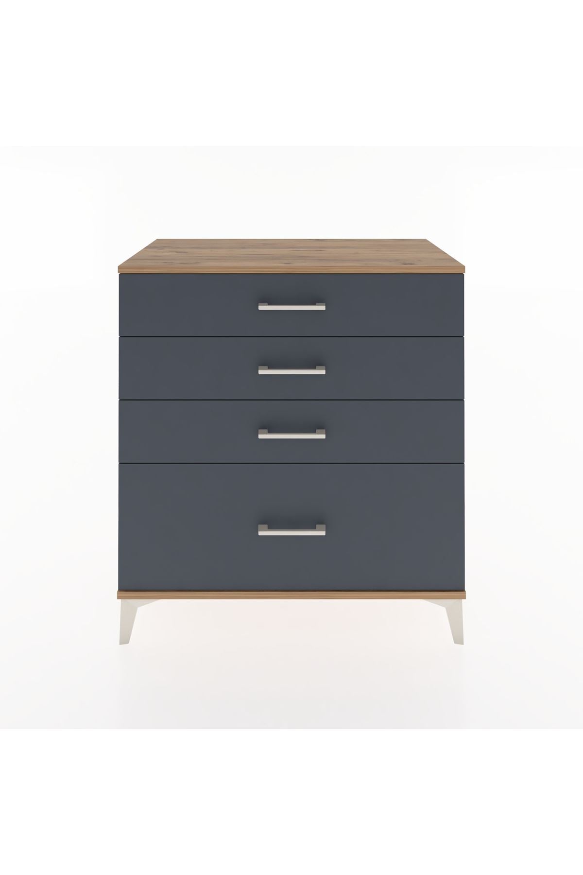 Hyperion Şifonyer 4 Çekmeceli 88x44x96 Çam-Antrasit