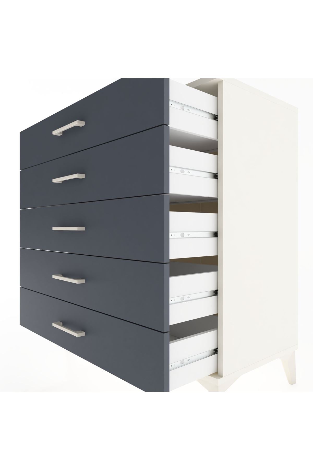 Hyperion Şifonyer 5 Çekmeceli 88x44x96 Aytaşı-Antrasit