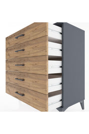 Hyperion Şifonyer 5 Çekmeceli 88x44x96 Antrasit-Çam