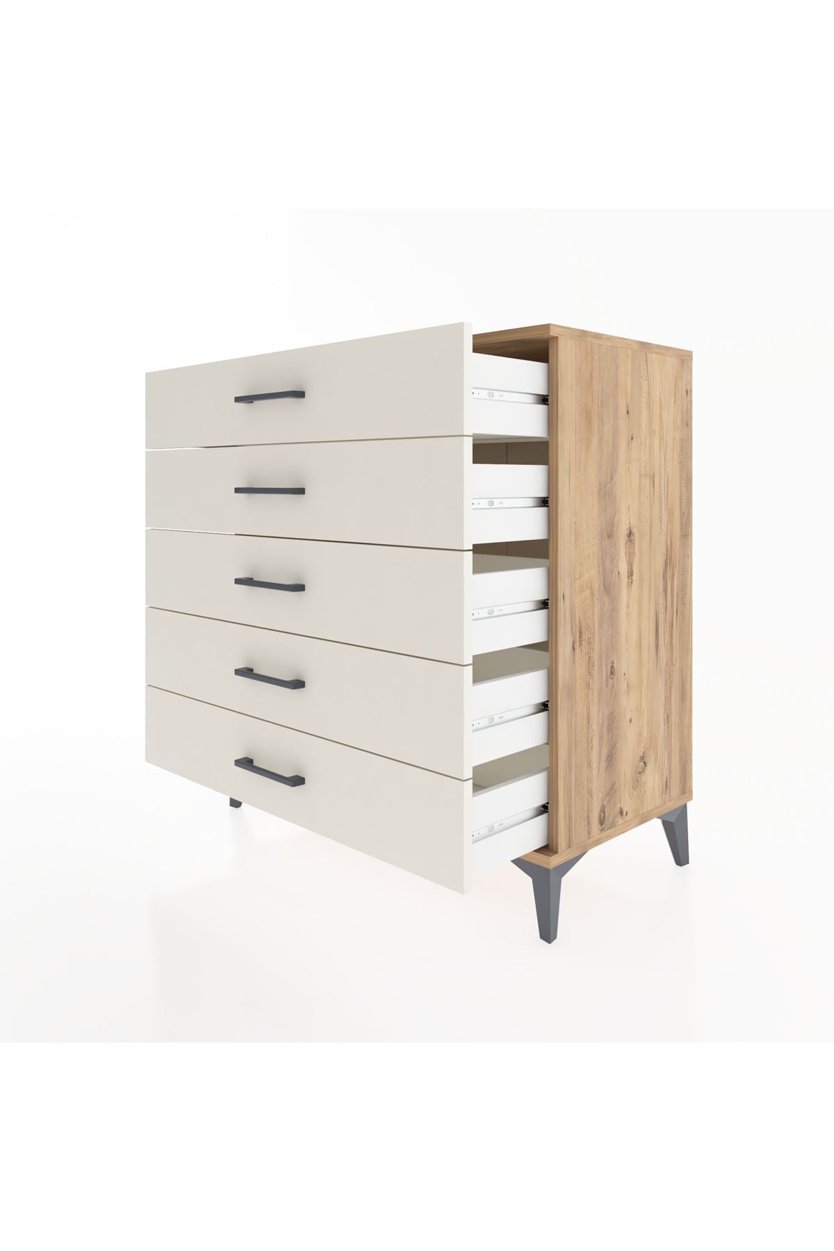 Hyperion Şifonyer 5 Çekmeceli 88x44x96 Çam-Aytaşı