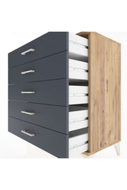 Hyperion Şifonyer 5 Çekmeceli 88x44x96 Çam-Antrasit