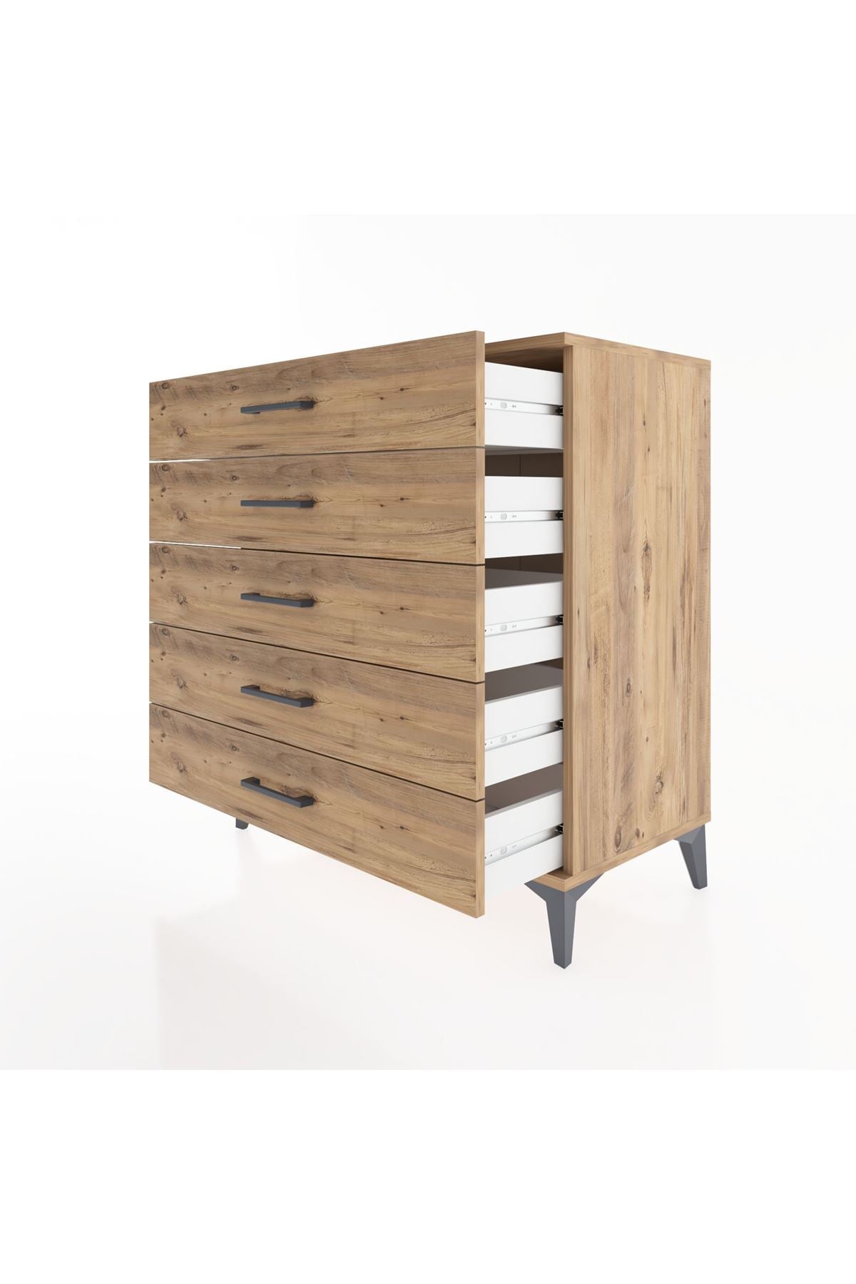 Hyperion Şifonyer 5 Çekmeceli 88x44x96 Çam-Çam