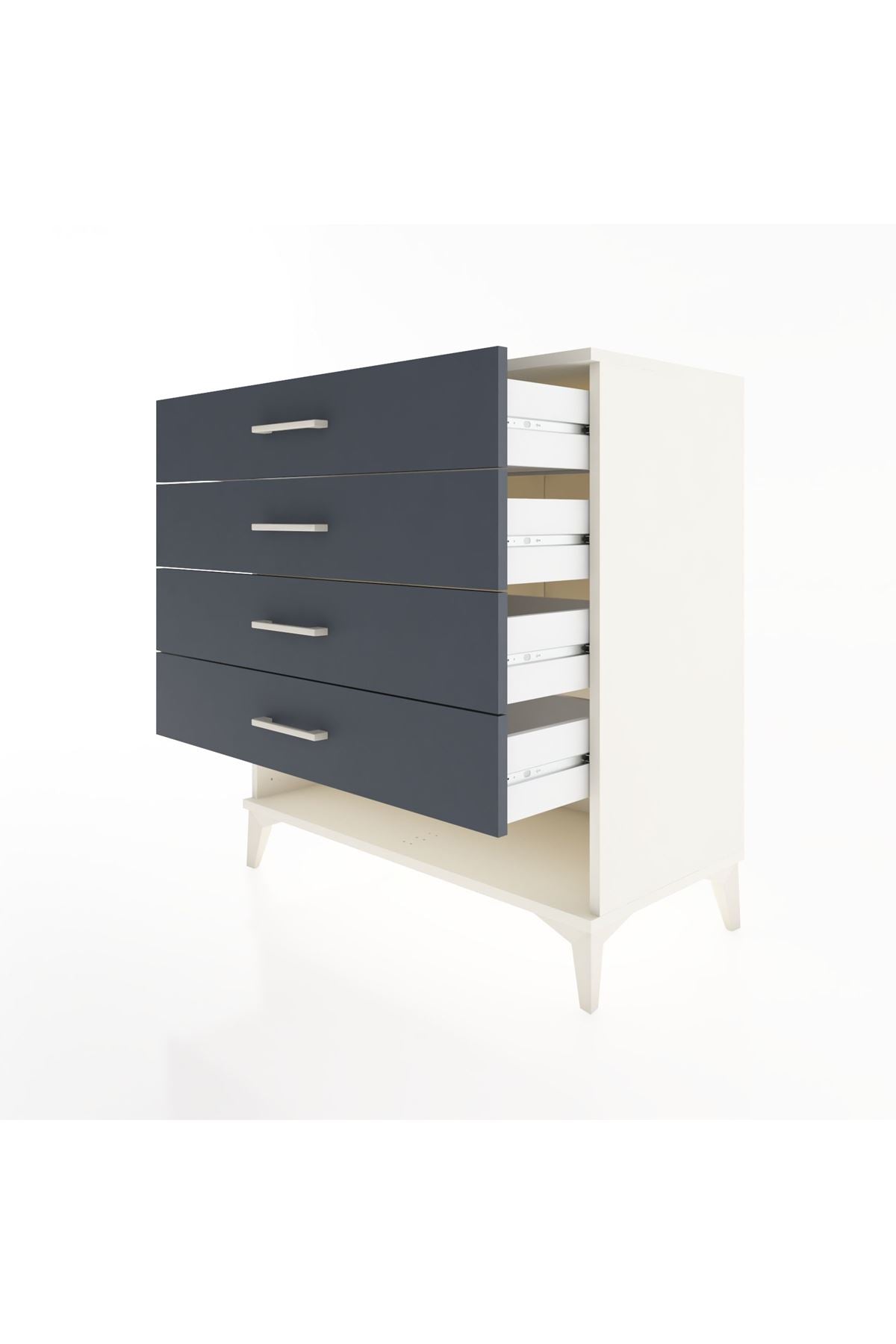 Hyperion Şifonyer 4 Çekmeceli 88x44x96 Aytaşı-Antrasit