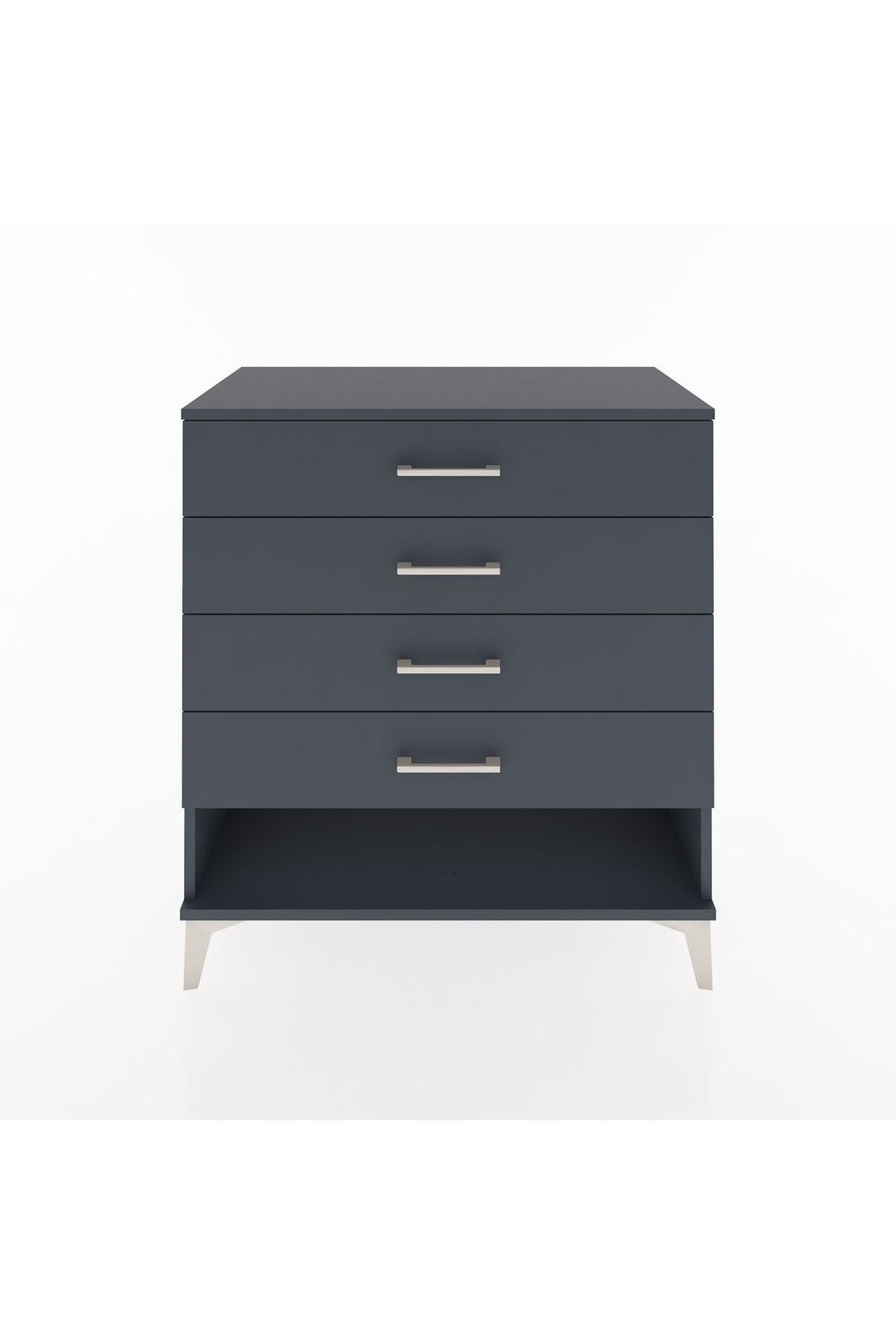 Hyperion Şifonyer 4 Çekmeceli 88x44x96 Antrasit-Antrasit