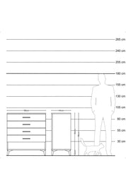 Hyperion Şifonyer 4 Çekmeceli 88x44x96 Antrasit-Çam