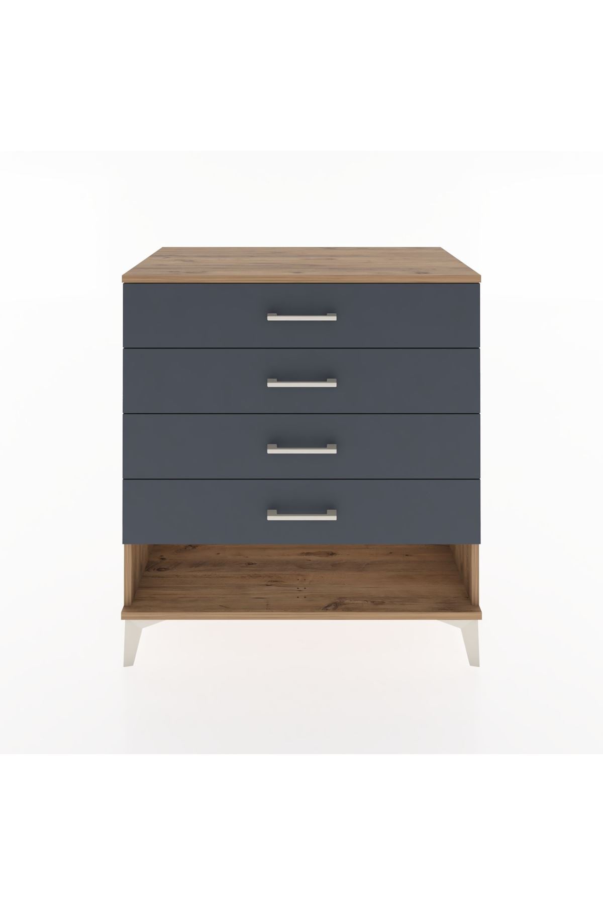 Hyperion Şifonyer 4 Çekmeceli 88x44x96 Çam-Antrasit