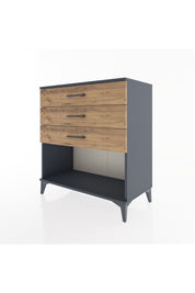 Hyperion Şifonyer 3 Çekmeceli 88x44x96 Antrasit-Çam