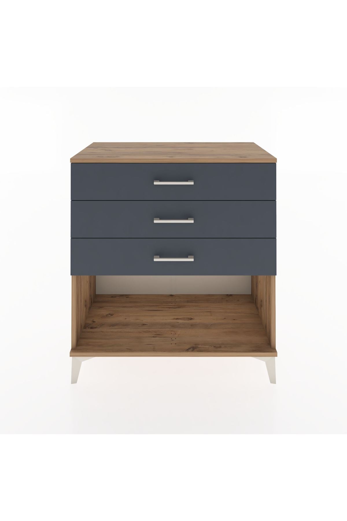 Hyperion Şifonyer 3 Çekmeceli 88x44x96 Çam-Antrasit