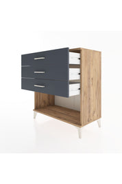 Hyperion Şifonyer 3 Çekmeceli 88x44x96 Çam-Antrasit