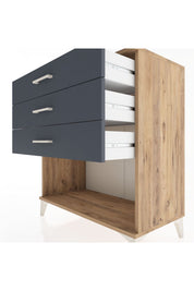 Hyperion Şifonyer 3 Çekmeceli 88x44x96 Çam-Antrasit