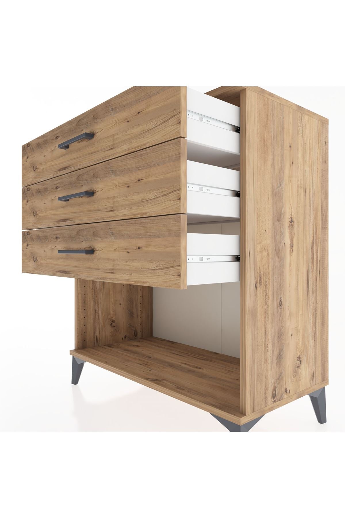 Hyperion Şifonyer 3 Çekmeceli 88x44x96 Çam-Çam