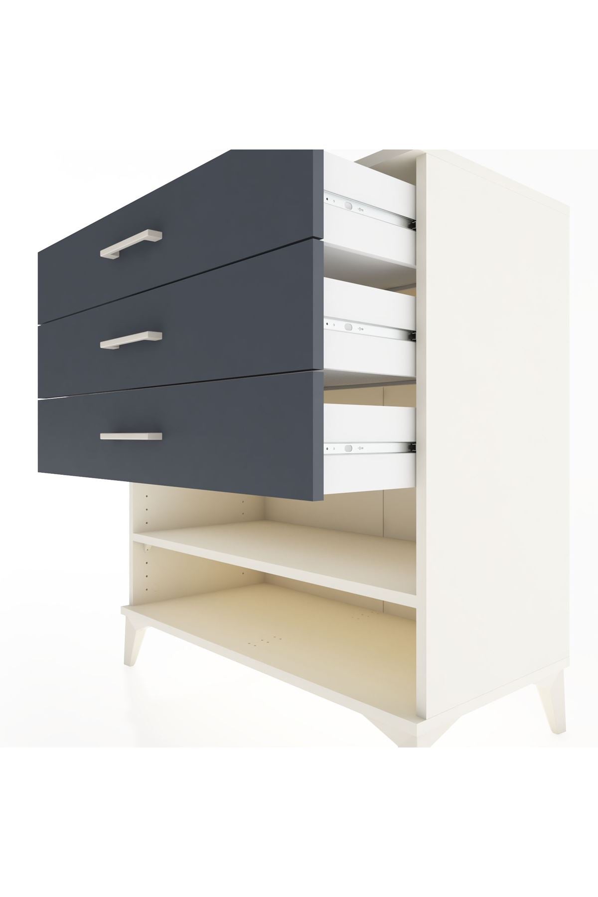 Hyperion Şifonyer Tek Raflı 3 Çekmeceli 88x44x96 Aytaşı-Antrasit