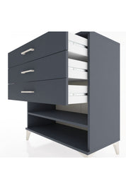 Hyperion Şifonyer Tek Raflı 3 Çekmeceli 88x44x96 Antrasit-Antrasit