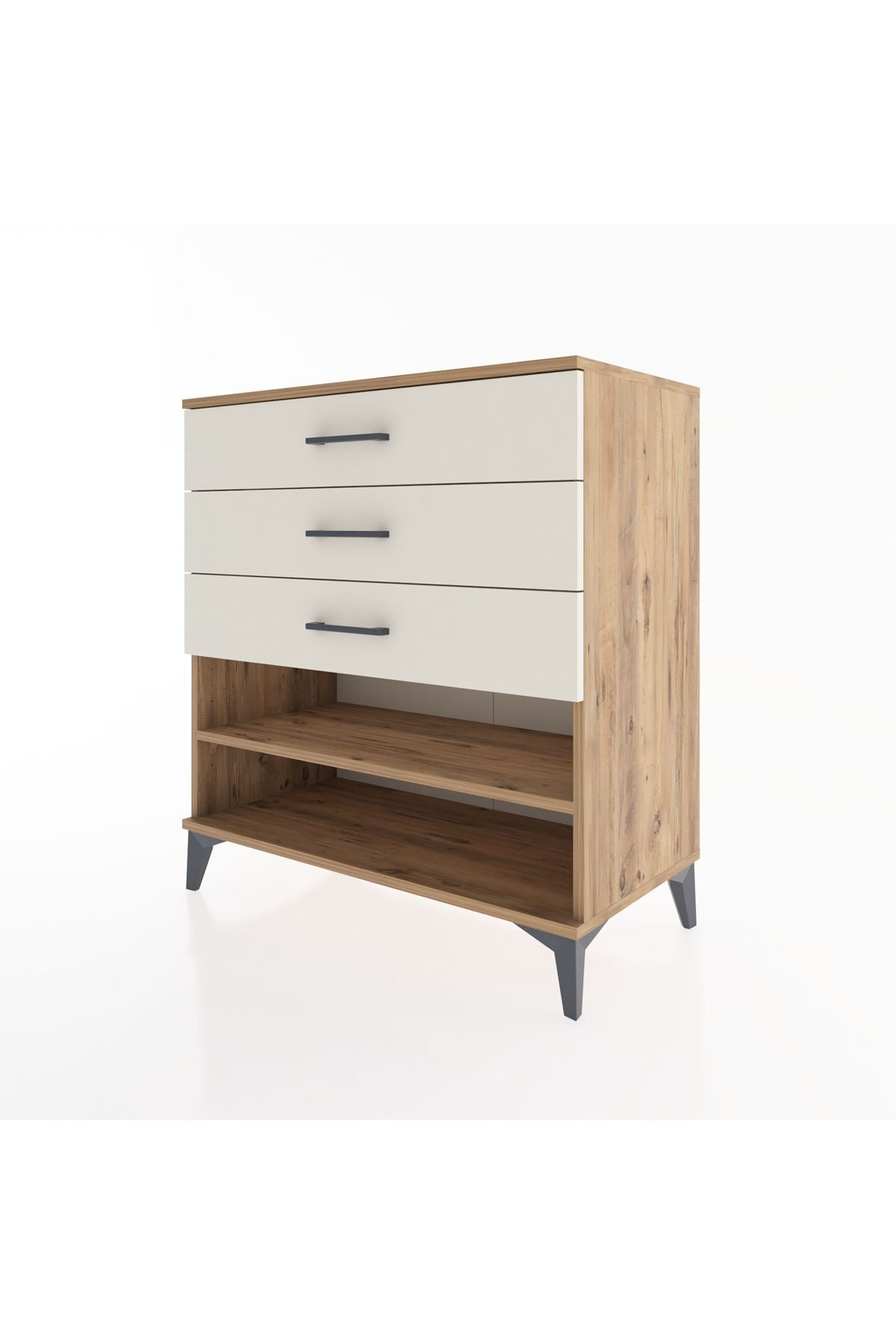 Hyperion Şifonyer Tek Raflı 3 Çekmeceli 88x44x96 Çam-Aytaşı