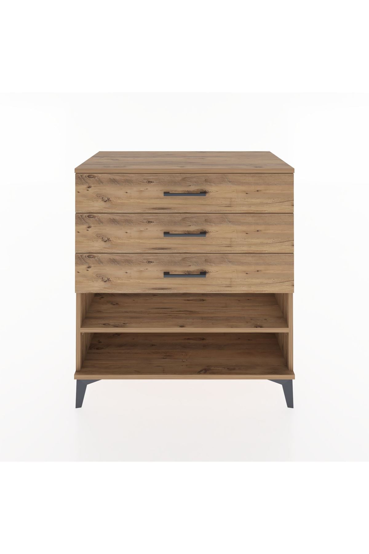 Hyperion Şifonyer Tek Raflı 3 Çekmeceli 88x44x96 Çam-Çam