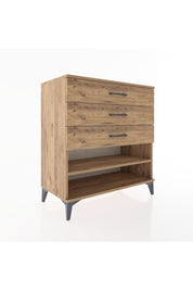 Hyperion Şifonyer Tek Raflı 3 Çekmeceli 88x44x96 Çam-Çam