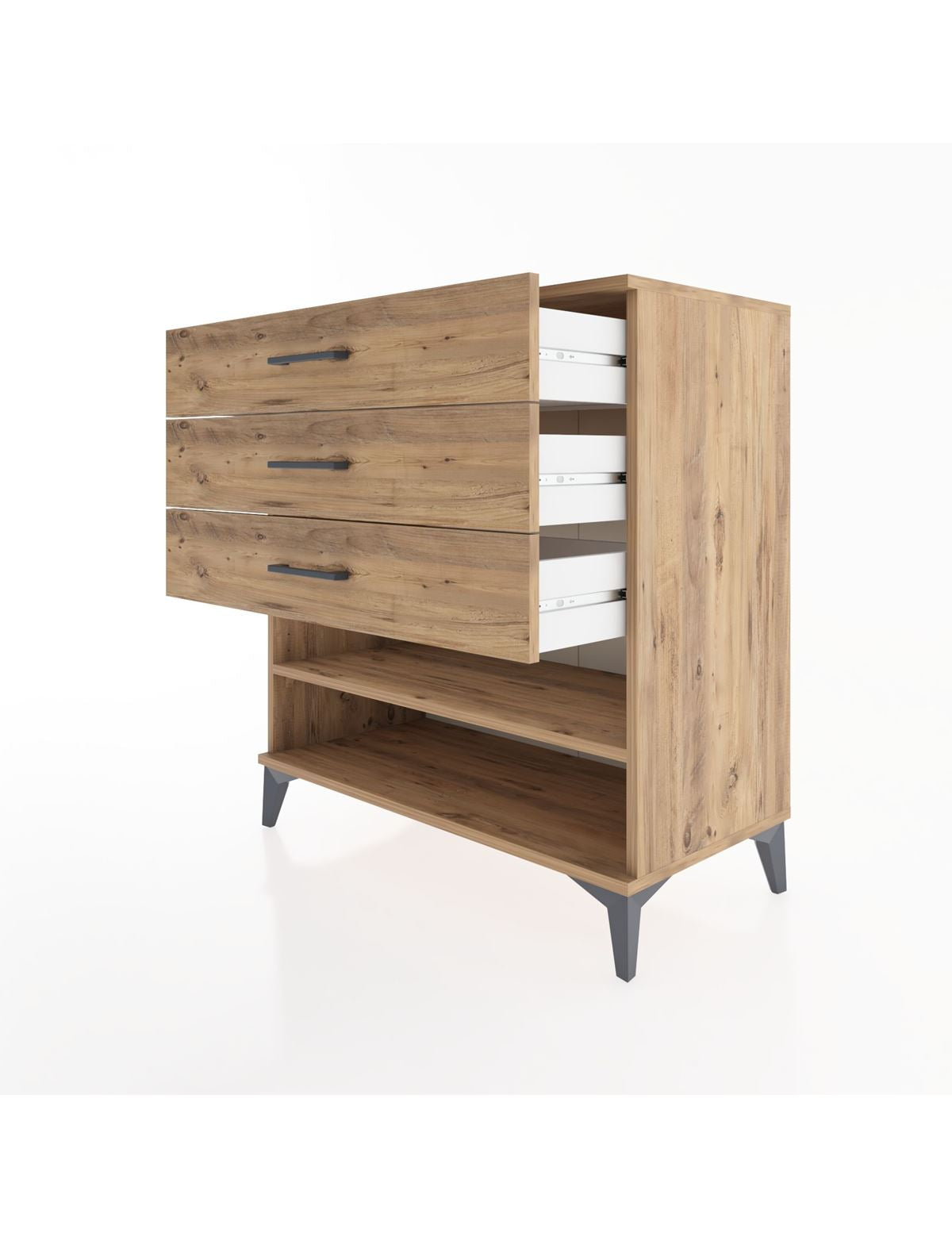 Hyperion Şifonyer Tek Raflı 3 Çekmeceli 88x44x96 - S37M012V9B