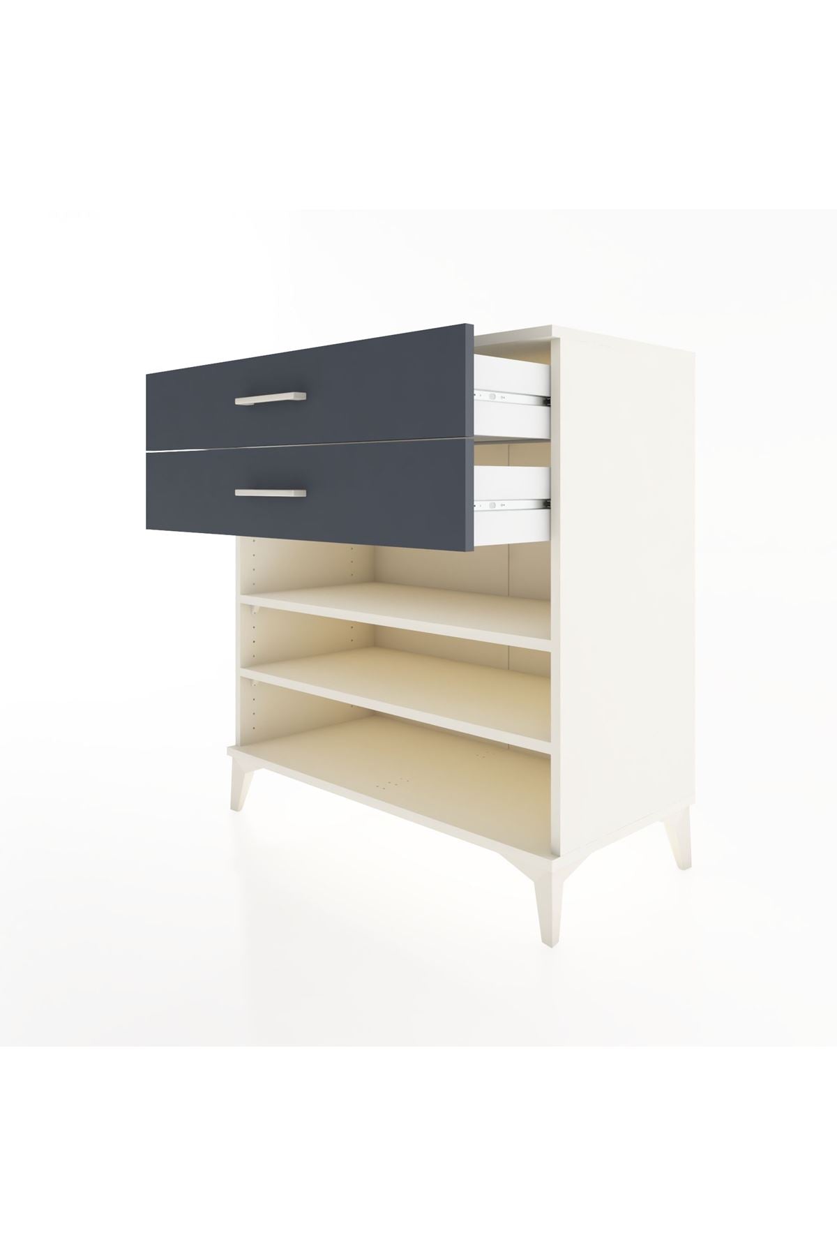 Hyperion Şifonyer 2 Raflı 2 Çekmeceli 88x44x96 Aytaşı-Antrasit