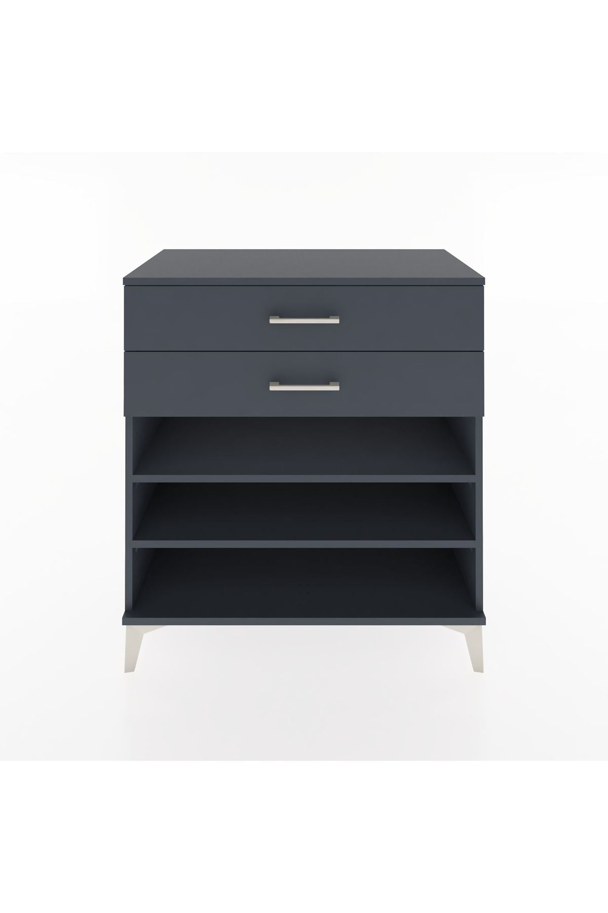 Hyperion Şifonyer 2 Raflı 2 Çekmeceli 88x44x96 Antrasit-Antrasit