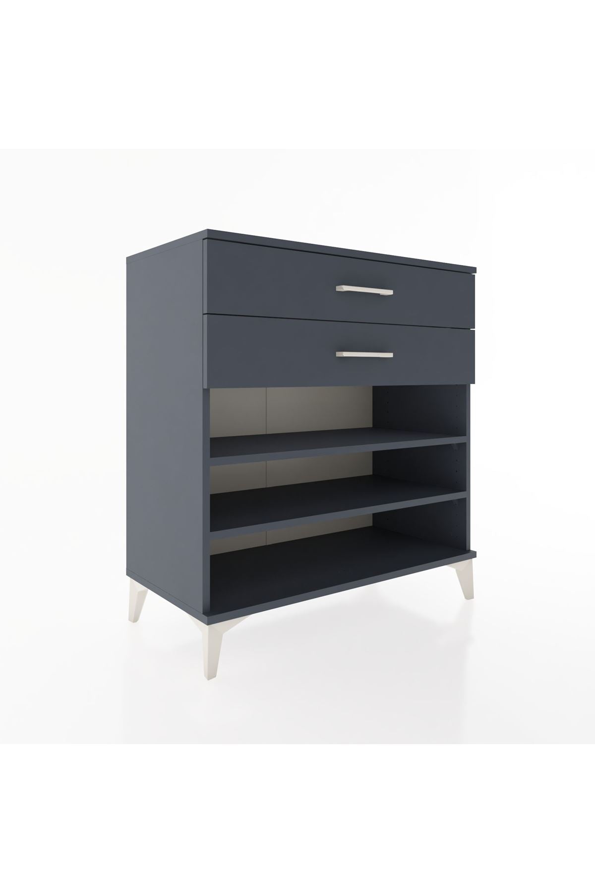 Hyperion Şifonyer 2 Raflı 2 Çekmeceli 88x44x96 Antrasit-Antrasit