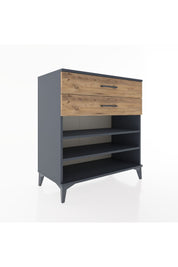 Hyperion Şifonyer 2 Raflı 2 Çekmeceli 88x44x96 Antrasit-Çam