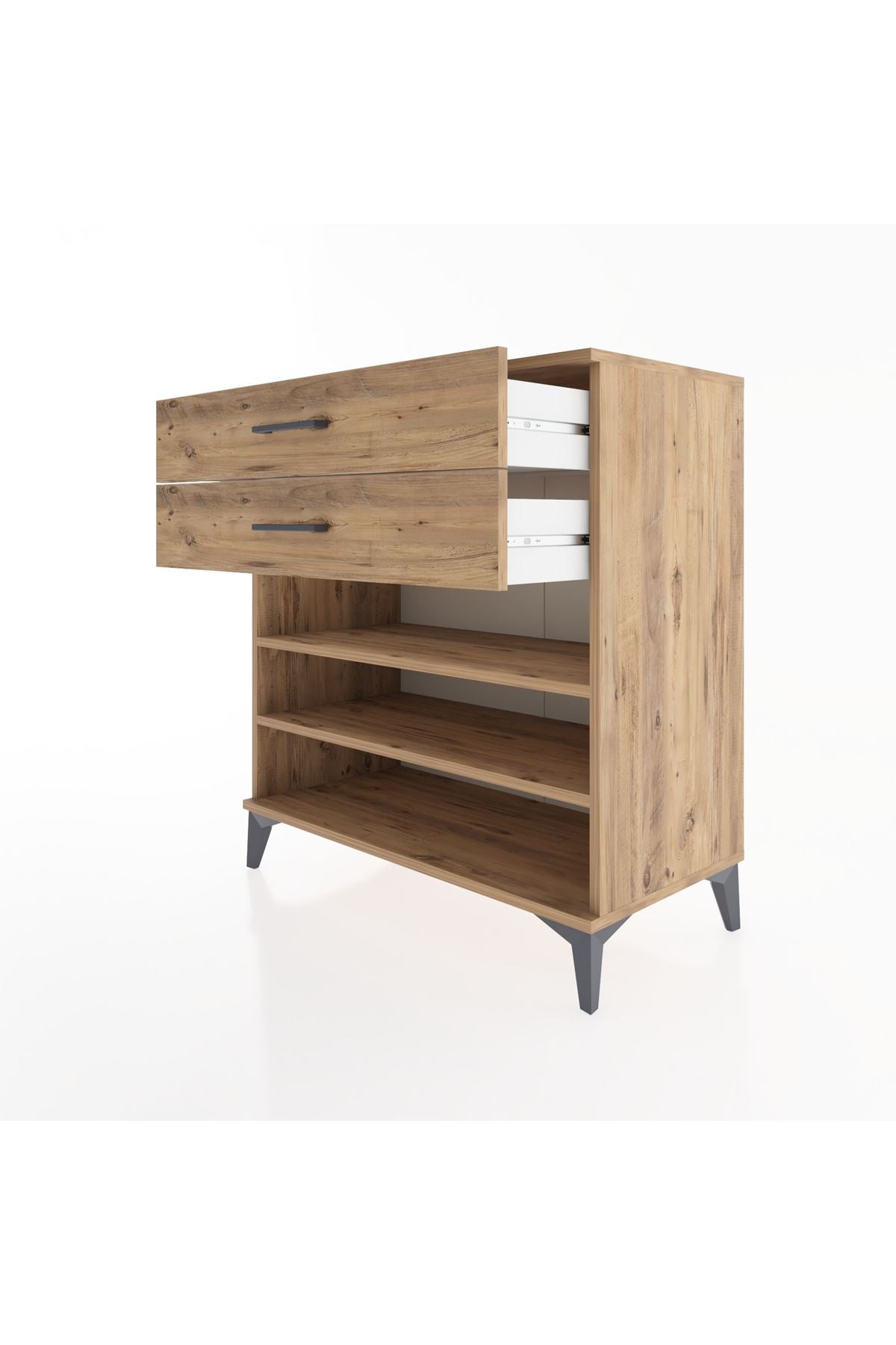 Hyperion Şifonyer 2 Raflı 2 Çekmeceli 88x44x96 Çam-Çam