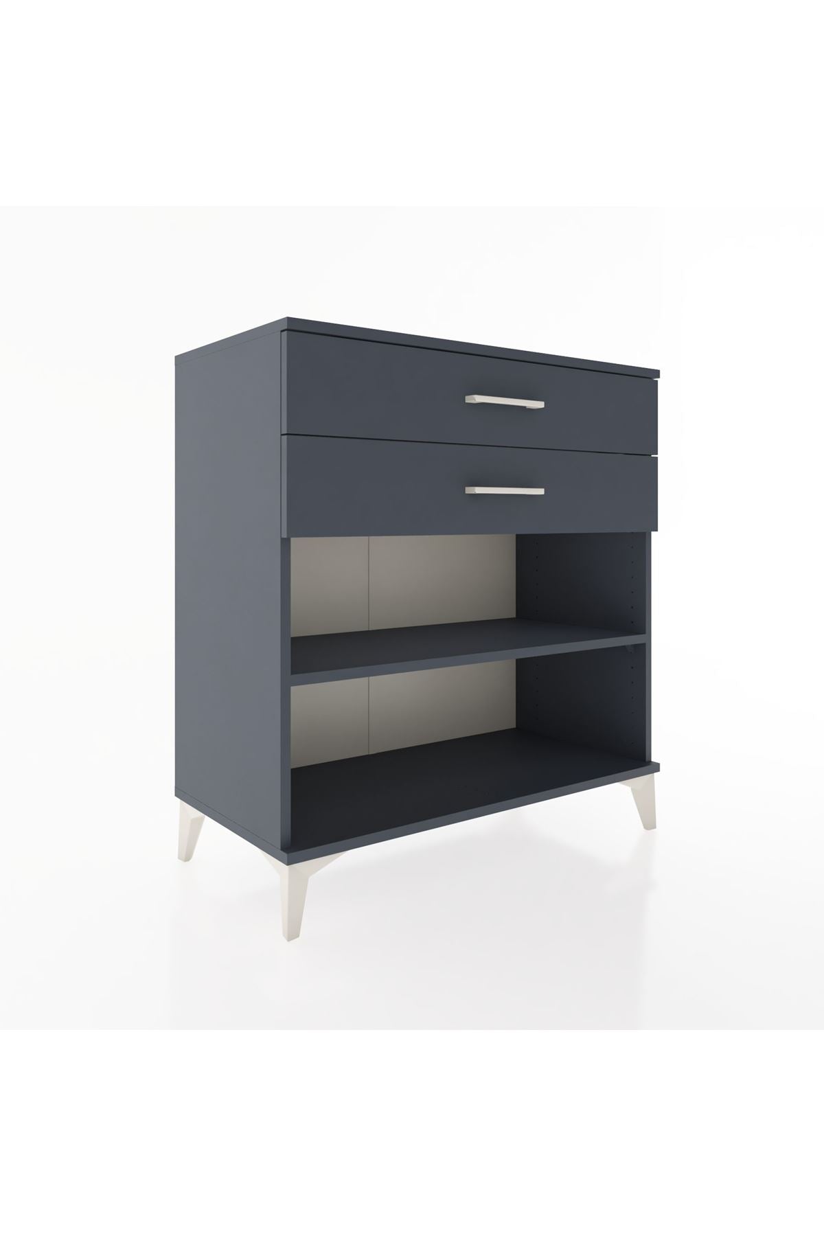 Hyperion Şifonyer Tek Raflı 2 Çekmeceli 88x44x96 Antrasit-Antrasit