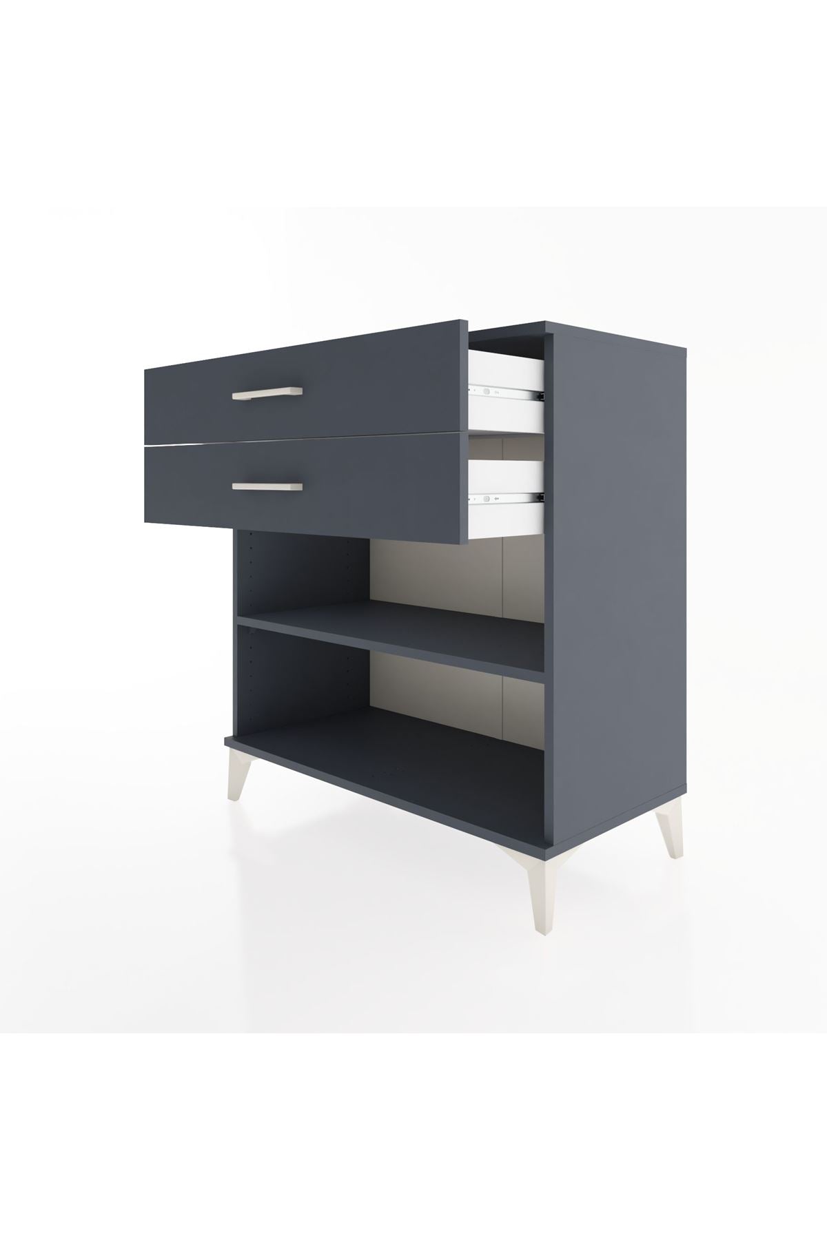 Hyperion Şifonyer Tek Raflı 2 Çekmeceli 88x44x96 Antrasit-Antrasit