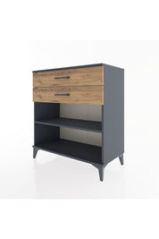 Hyperion Şifonyer Tek Raflı 2 Çekmeceli 88x44x96 Antrasit-Çam