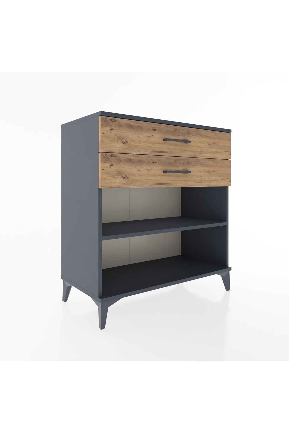 Hyperion Şifonyer Tek Raflı 2 Çekmeceli 88x44x96 Antrasit-Çam