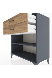 Hyperion Şifonyer Tek Raflı 2 Çekmeceli 88x44x96 Antrasit-Çam