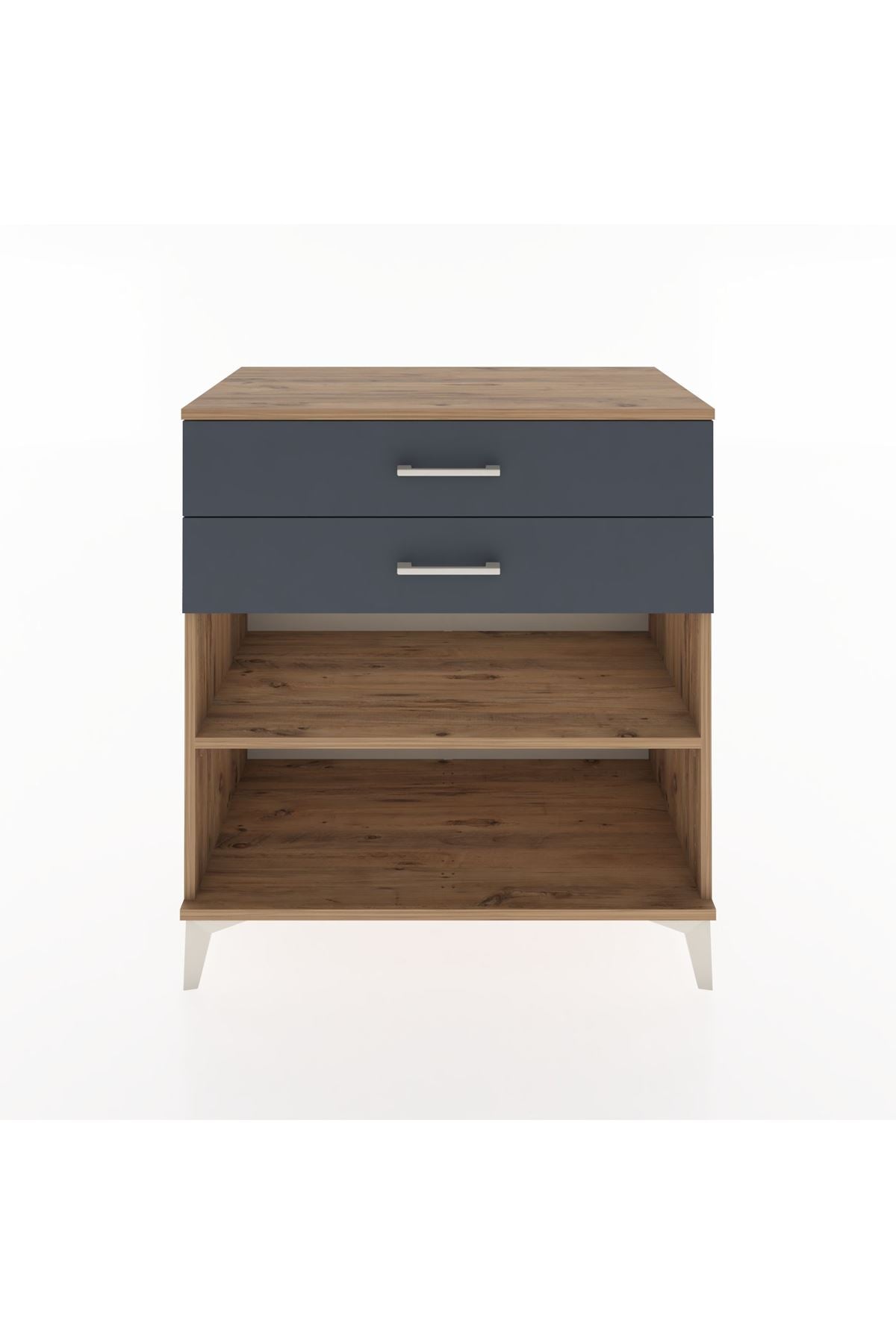 Hyperion Şifonyer Tek Raflı 2 Çekmeceli 88x44x96 Çam-Antrasit