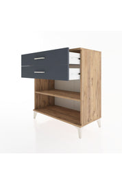 Hyperion Şifonyer Tek Raflı 2 Çekmeceli 88x44x96 Çam-Antrasit