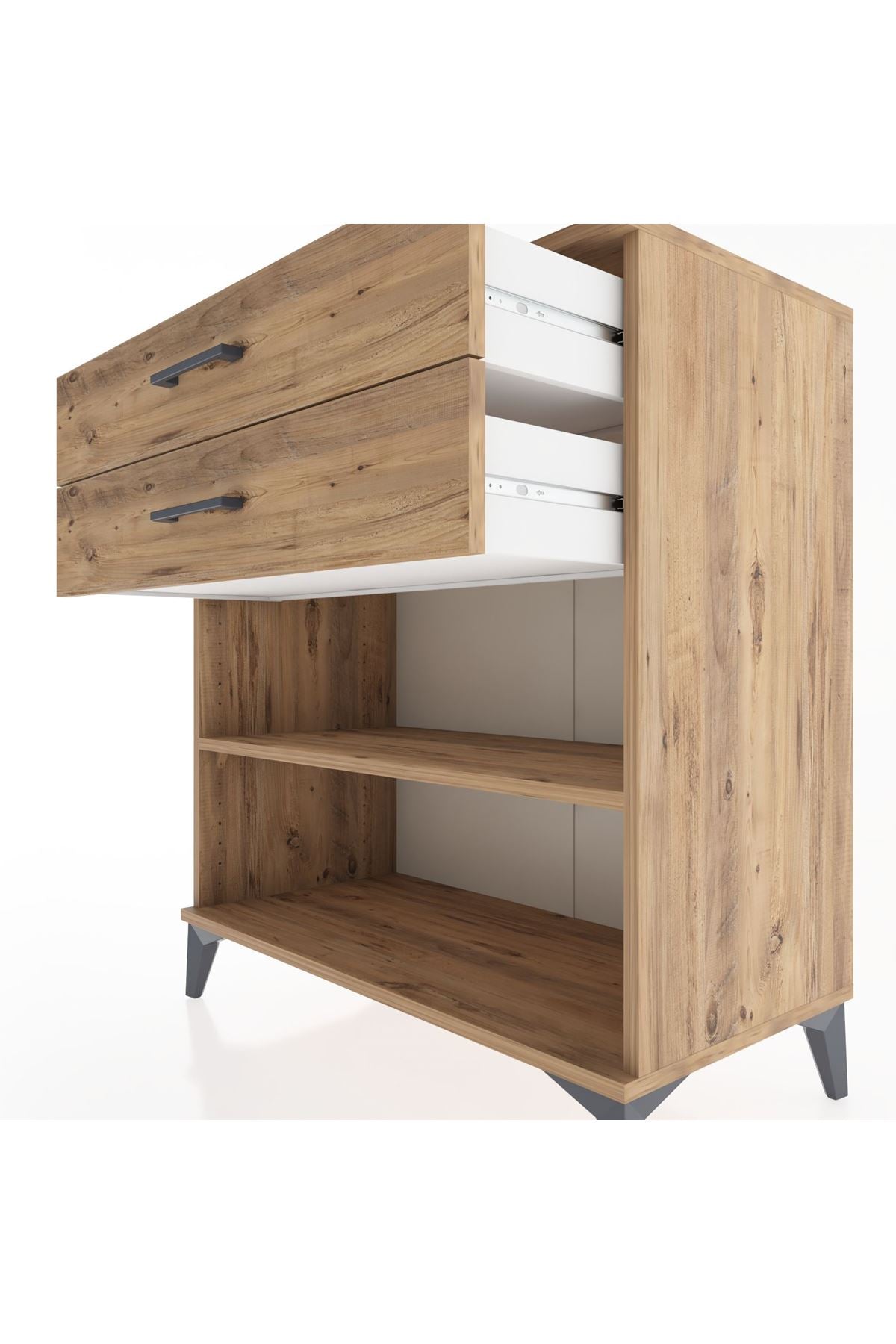 Hyperion Şifonyer Tek Raflı 2 Çekmeceli 88x44x96 Çam-Çam