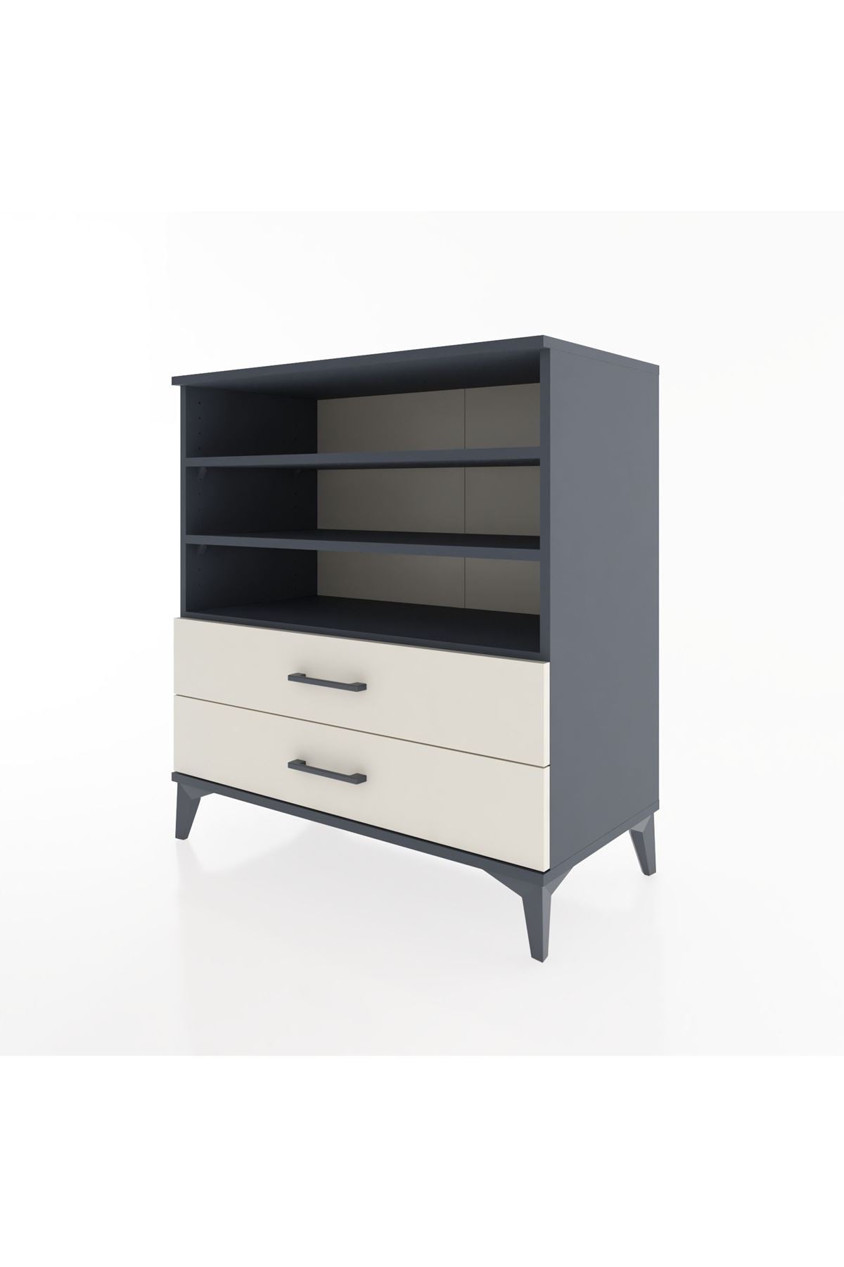 Hyperion Şifonyer 3 Raflı 2 Çekmeceli 88x44x96 Antrasit-Aytaşı