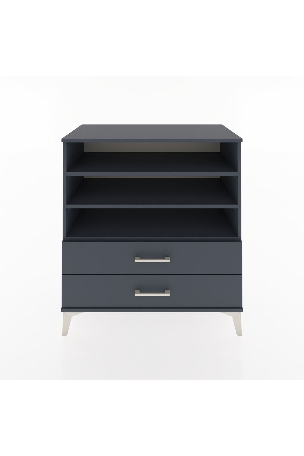 Hyperion Şifonyer 3 Raflı 2 Çekmeceli 88x44x96 Antrasit-Antrasit