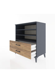 Hyperion Şifonyer 3 Raflı 2 Çekmeceli 88x44x96 Antrasit-Çam