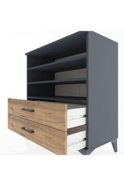 Hyperion Şifonyer 3 Raflı 2 Çekmeceli 88x44x96 Antrasit-Çam