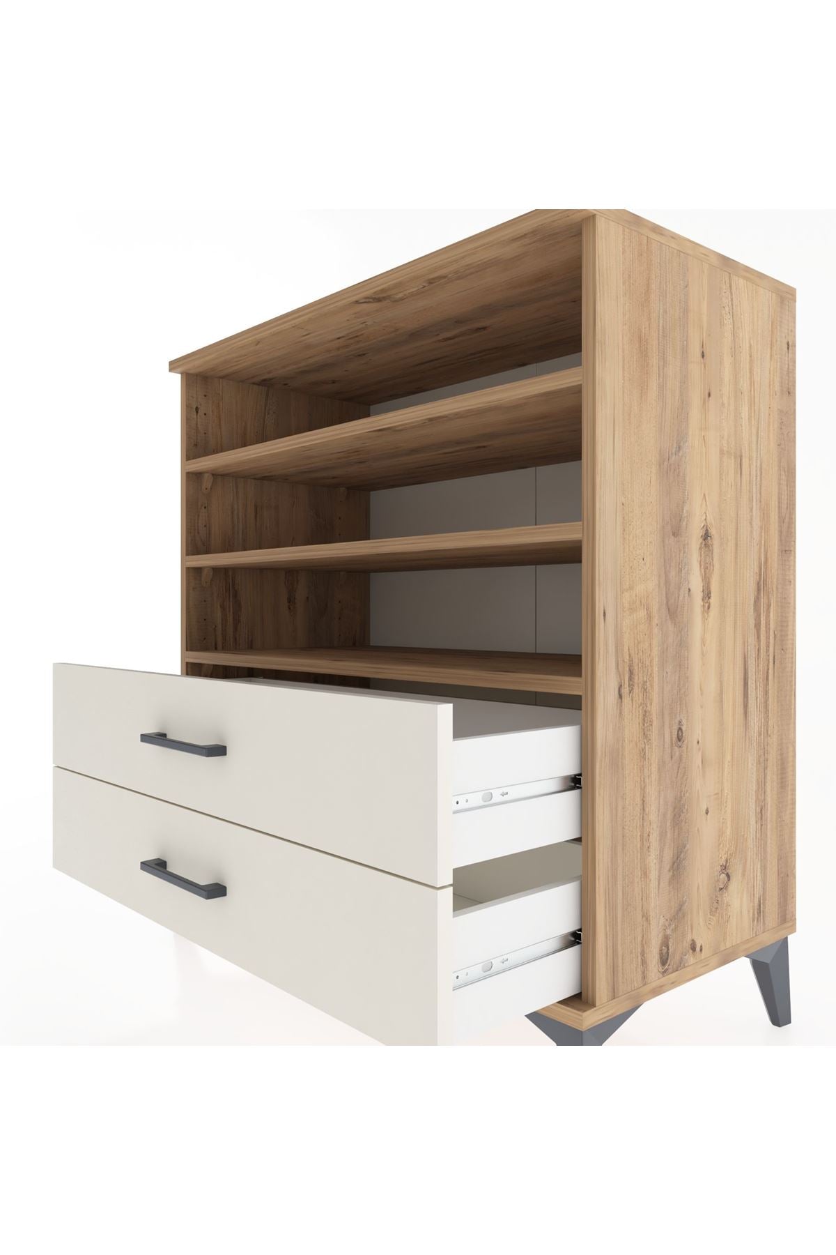 Hyperion Şifonyer 3 Raflı 2 Çekmeceli 88x44x96 Çam-Aytaşı