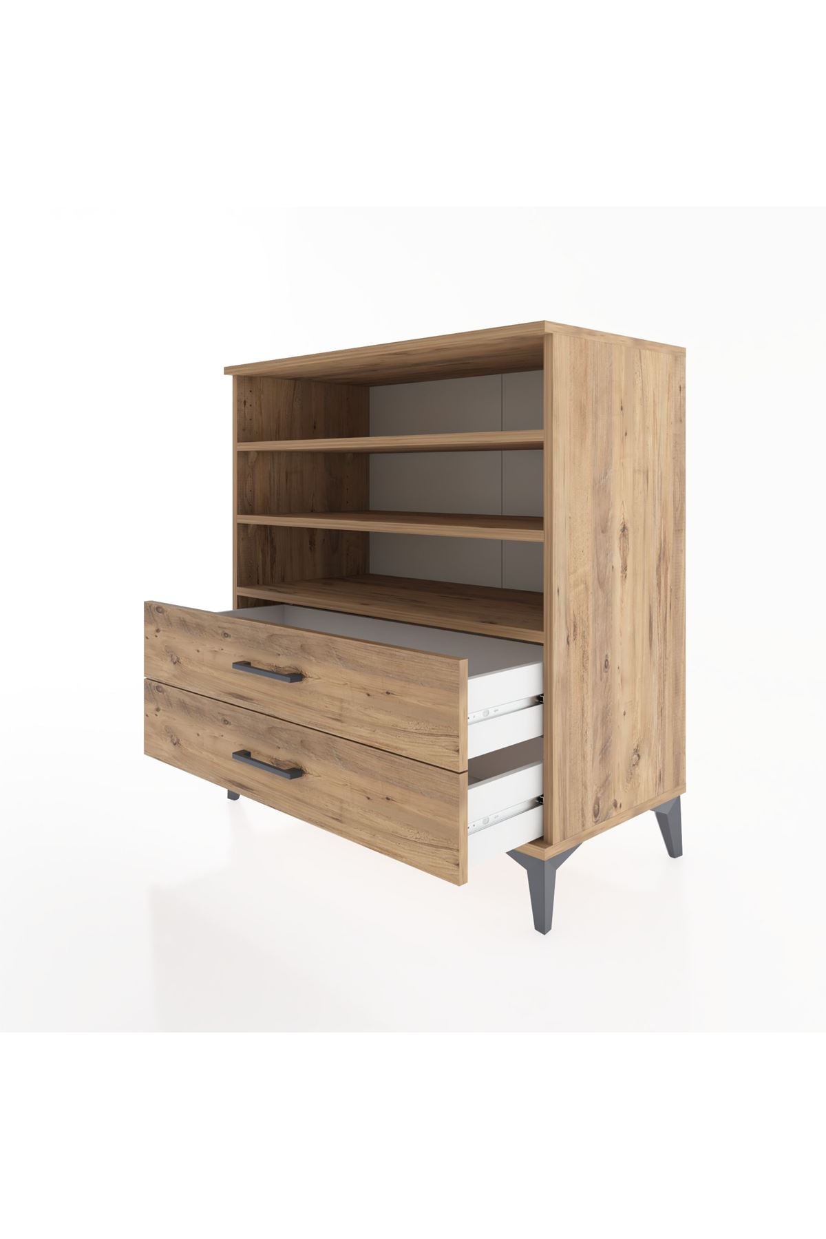 Hyperion Şifonyer 3 Raflı 2 Çekmeceli 88x44x96 Çam-Çam