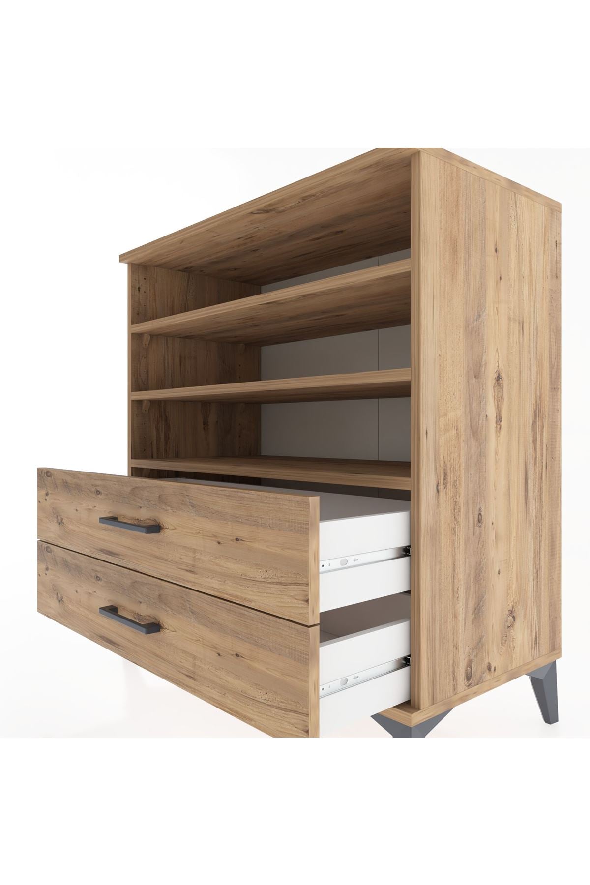 Hyperion Şifonyer 3 Raflı 2 Çekmeceli 88x44x96 Çam-Çam