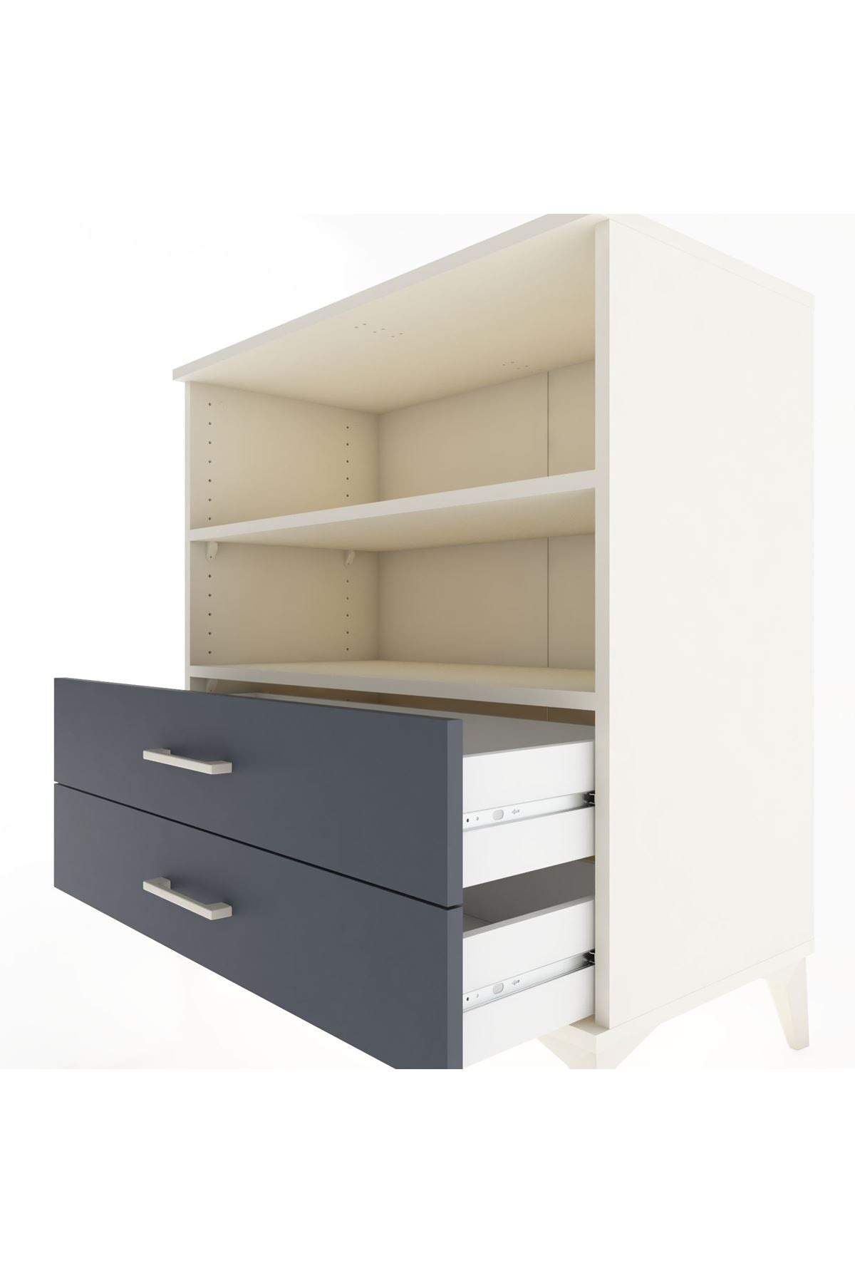 Hyperion Şifonyer 2 Raflı 2 Çekmeceli 88x44x96 Aytaşı-Antrasit