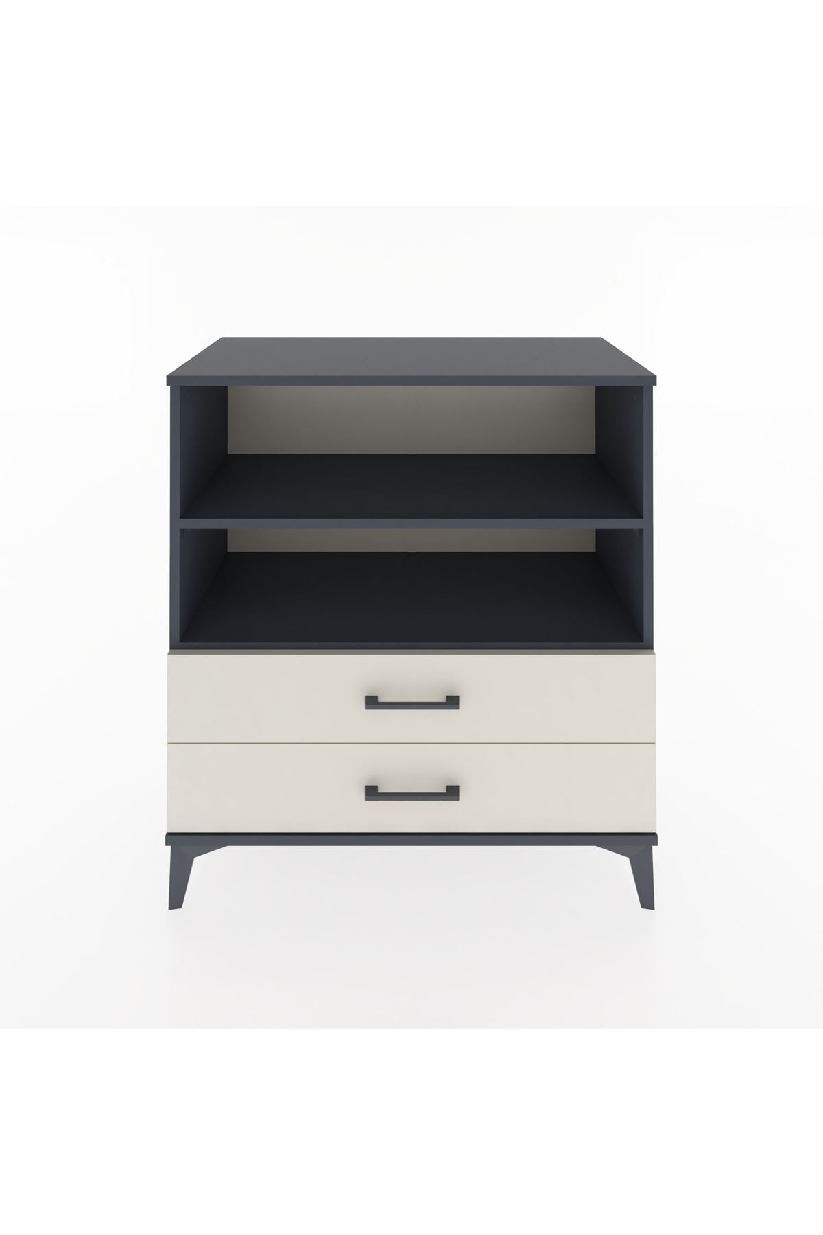 Hyperion Şifonyer 2 Raflı 2 Çekmeceli 88x44x96 Antrasit-Aytaşı