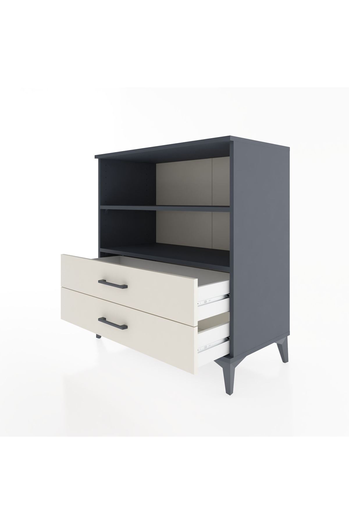 Hyperion Şifonyer 2 Raflı 2 Çekmeceli 88x44x96 Antrasit-Aytaşı