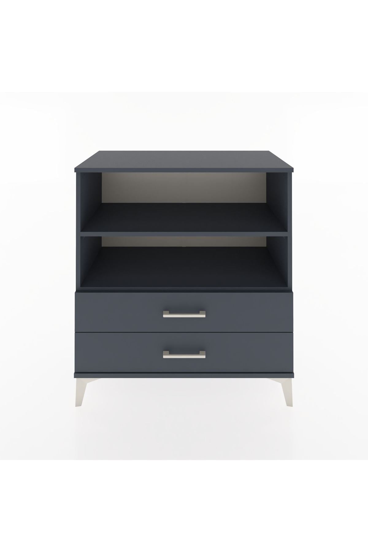 Hyperion Şifonyer 2 Raflı 2 Çekmeceli 88x44x96 Antrasit-Antrasit