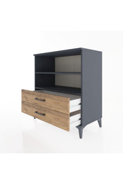 Hyperion Şifonyer 2 Raflı 2 Çekmeceli 88x44x96 Antrasit-Çam