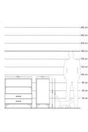 Hyperion Şifonyer 2 Raflı 2 Çekmeceli 88x44x96 Antrasit-Çam