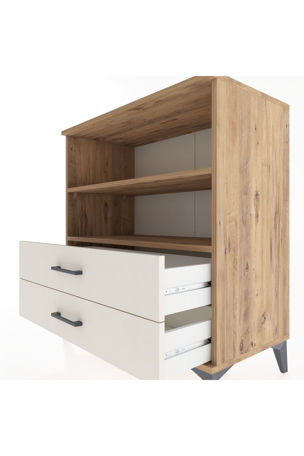 Hyperion Şifonyer 2 Raflı 2 Çekmeceli 88x44x96 Çam-Aytaşı