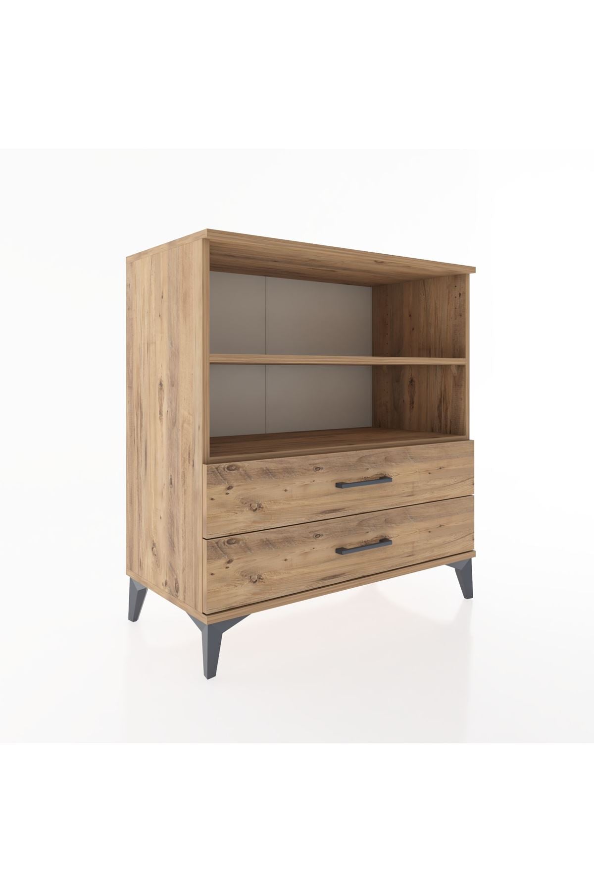 Hyperion Şifonyer 2 Raflı 2 Çekmeceli 88x44x96 Çam-Çam