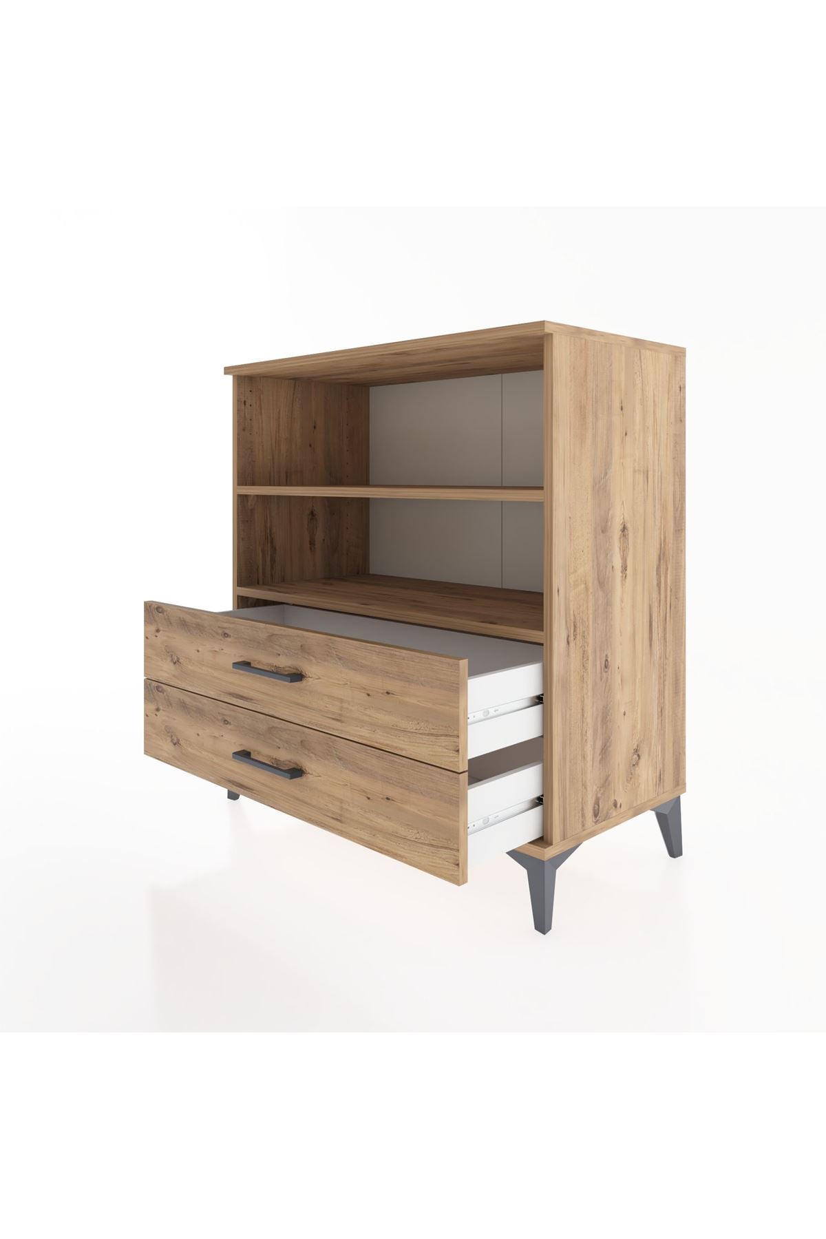 Hyperion Şifonyer 2 Raflı 2 Çekmeceli 88x44x96 Çam-Çam